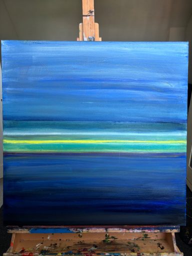 The Big Blue- 80 cm by 80 cm by 5 cm